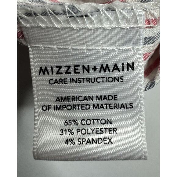 Mizzen+Main Men's Short Sleeve Red Blue Stripe Trim Fit Button Up Shirt - Size S - Picture 4 of 4